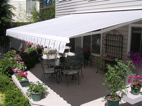 retractable awning attached to house